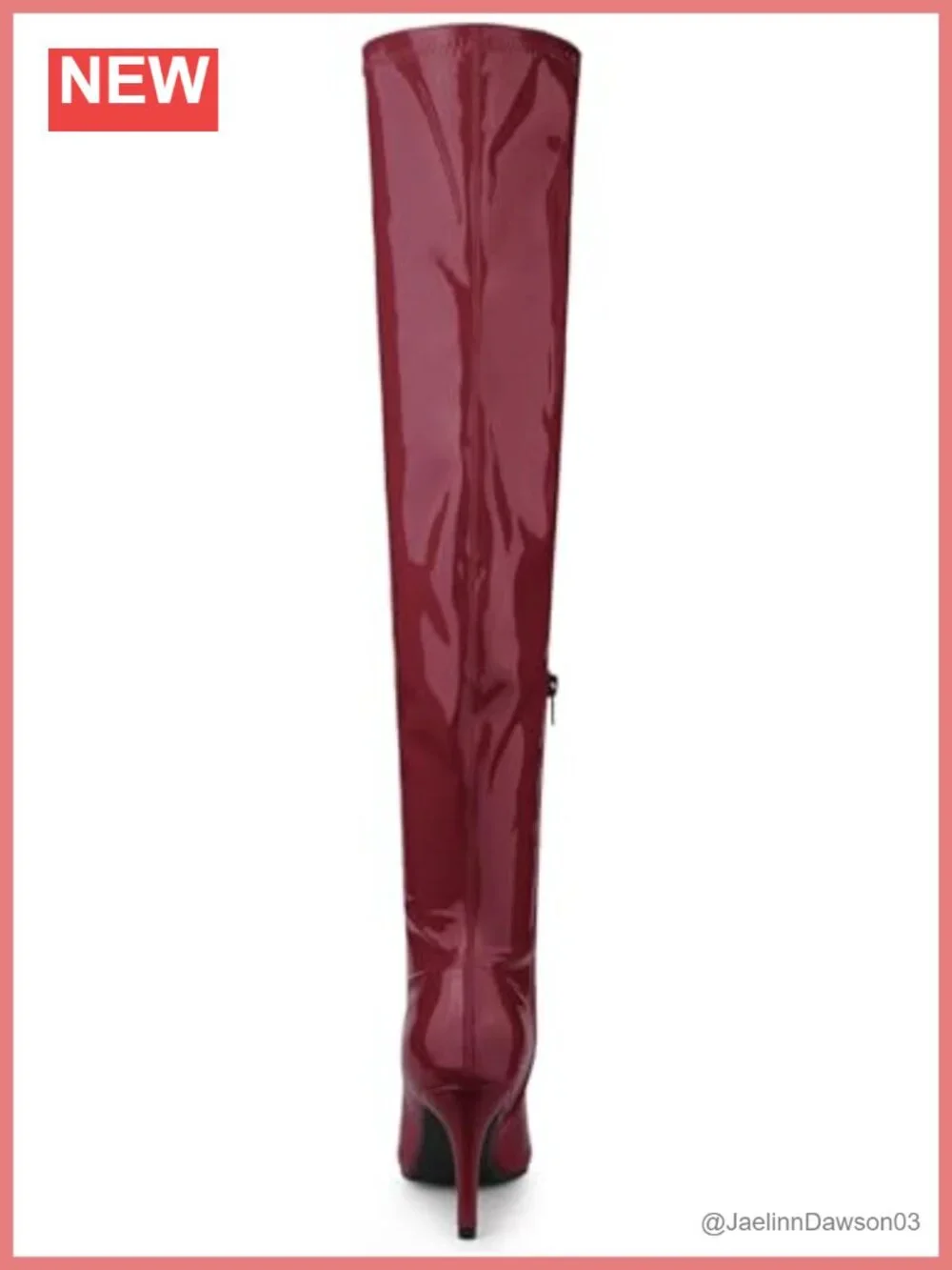Over Knee High Patent Leather Stiletto Heel Boots Pointed Toe Zip